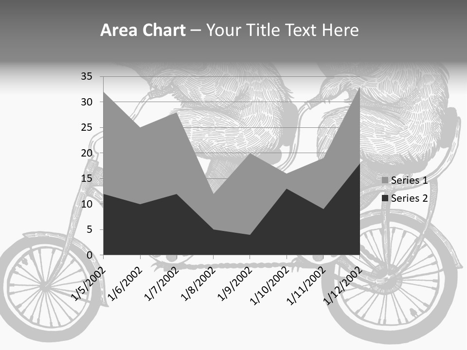 Two Bears Riding On A Bicycle With A Silver Background PowerPoint Template