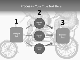 Two Bears Riding On A Bicycle With A Silver Background PowerPoint Template