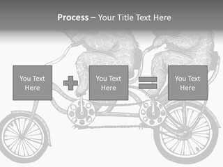 Two Bears Riding On A Bicycle With A Silver Background PowerPoint Template
