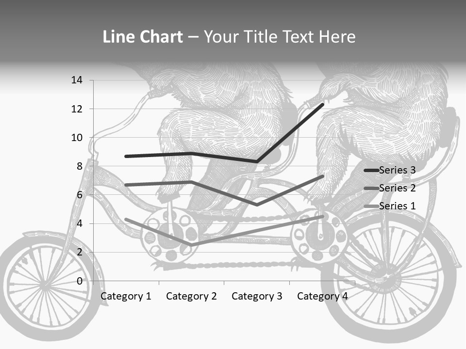Two Bears Riding On A Bicycle With A Silver Background PowerPoint Template