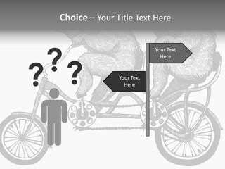 Two Bears Riding On A Bicycle With A Silver Background PowerPoint Template