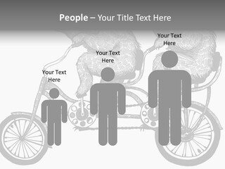 Two Bears Riding On A Bicycle With A Silver Background PowerPoint Template