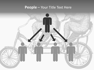 Two Bears Riding On A Bicycle With A Silver Background PowerPoint Template