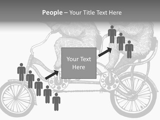 Two Bears Riding On A Bicycle With A Silver Background PowerPoint Template