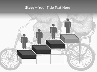 Two Bears Riding On A Bicycle With A Silver Background PowerPoint Template