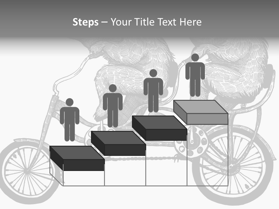 Two Bears Riding On A Bicycle With A Silver Background PowerPoint Template