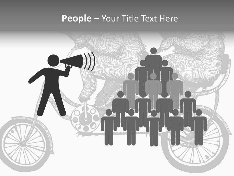 Two Bears Riding On A Bicycle With A Silver Background PowerPoint Template