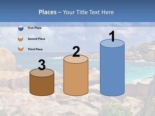 A Rocky Beach With Blue Water And White Clouds PowerPoint Template