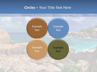 A Rocky Beach With Blue Water And White Clouds PowerPoint Template