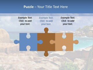 A Rocky Beach With Blue Water And White Clouds PowerPoint Template