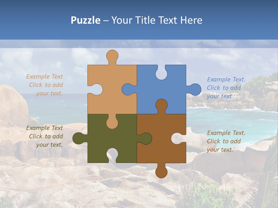 A Rocky Beach With Blue Water And White Clouds PowerPoint Template