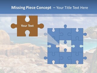 A Rocky Beach With Blue Water And White Clouds PowerPoint Template