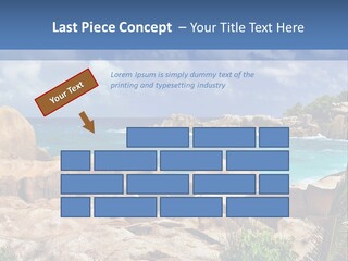A Rocky Beach With Blue Water And White Clouds PowerPoint Template