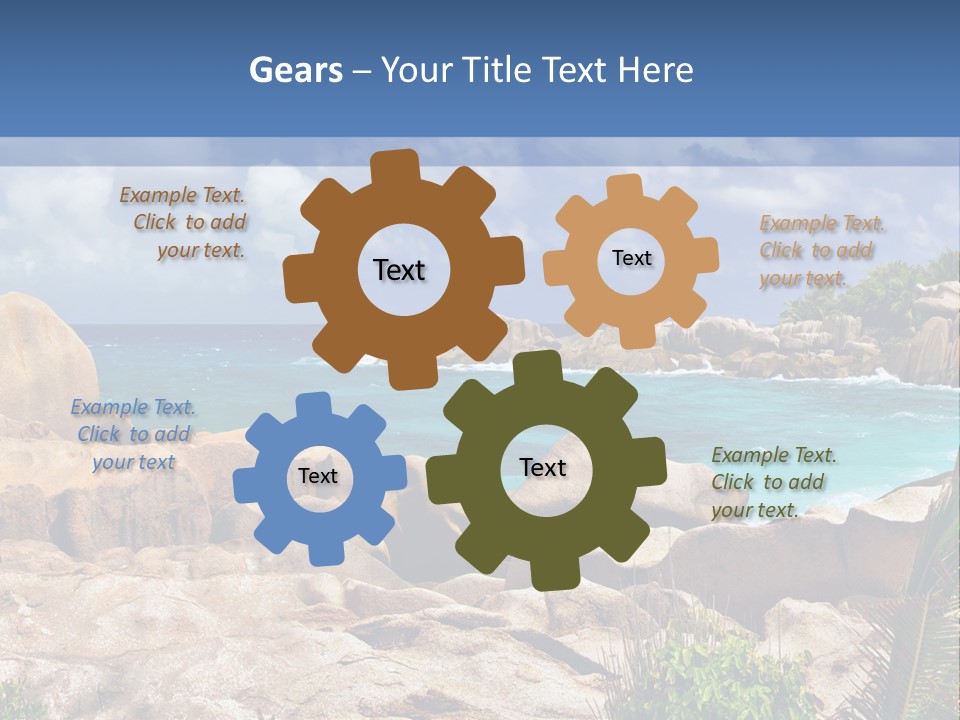 A Rocky Beach With Blue Water And White Clouds PowerPoint Template