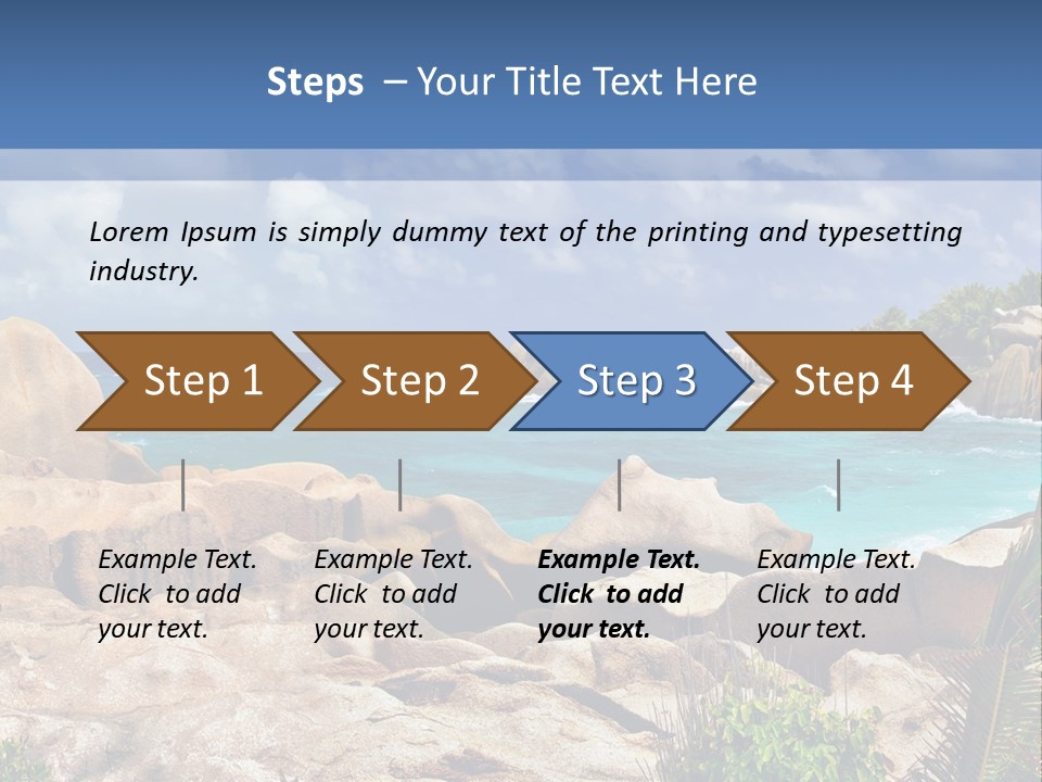 A Rocky Beach With Blue Water And White Clouds PowerPoint Template