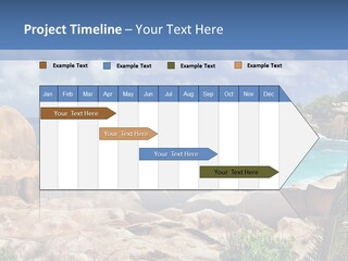 A Rocky Beach With Blue Water And White Clouds PowerPoint Template