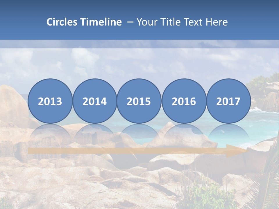 A Rocky Beach With Blue Water And White Clouds PowerPoint Template