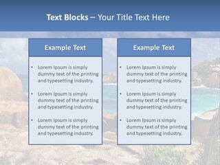 A Rocky Beach With Blue Water And White Clouds PowerPoint Template