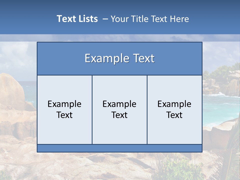 A Rocky Beach With Blue Water And White Clouds PowerPoint Template