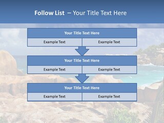 A Rocky Beach With Blue Water And White Clouds PowerPoint Template