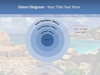 A Rocky Beach With Blue Water And White Clouds PowerPoint Template