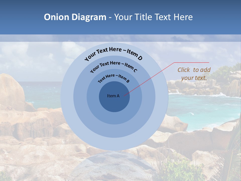 A Rocky Beach With Blue Water And White Clouds PowerPoint Template