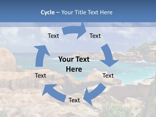 A Rocky Beach With Blue Water And White Clouds PowerPoint Template