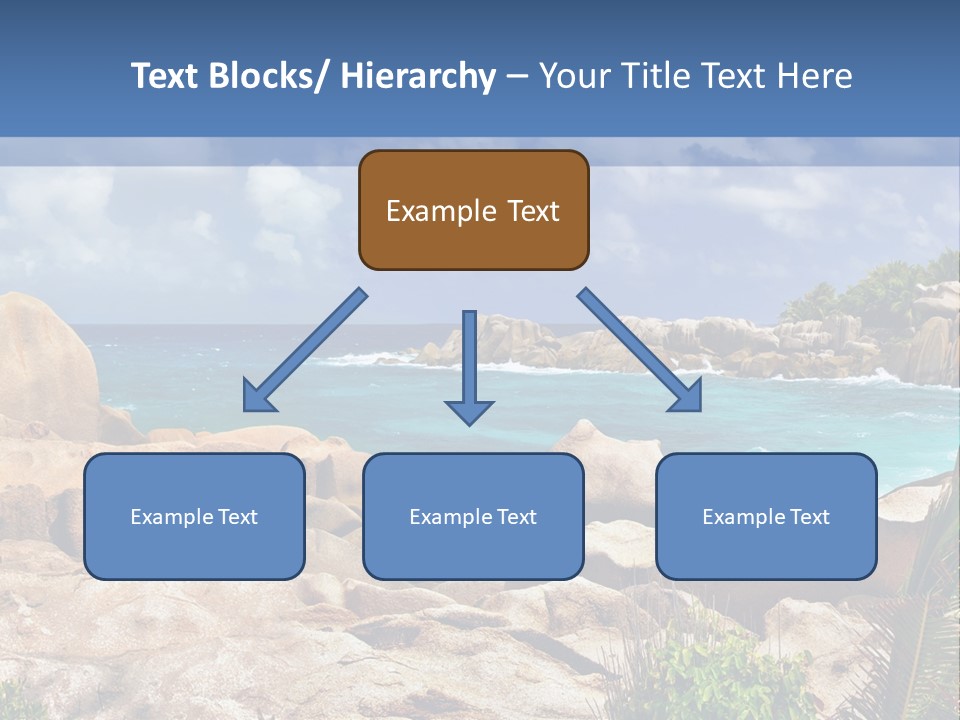 A Rocky Beach With Blue Water And White Clouds PowerPoint Template