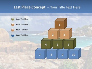 A Rocky Beach With Blue Water And White Clouds PowerPoint Template