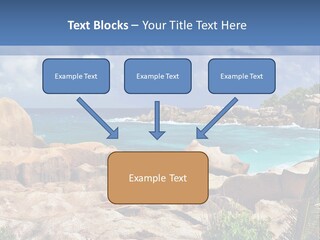 A Rocky Beach With Blue Water And White Clouds PowerPoint Template