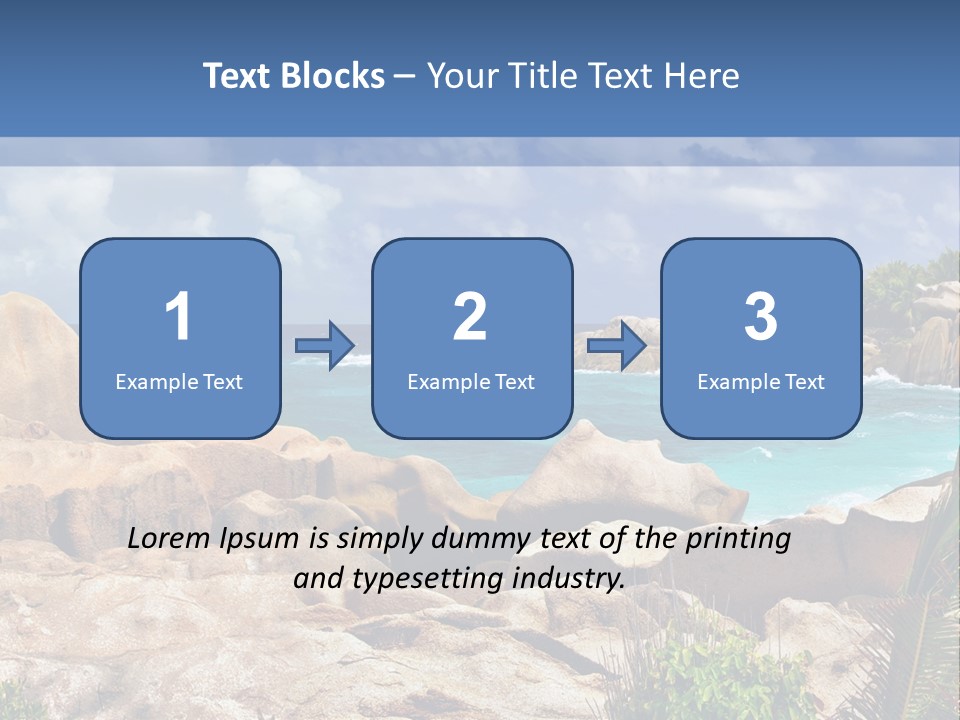 A Rocky Beach With Blue Water And White Clouds PowerPoint Template