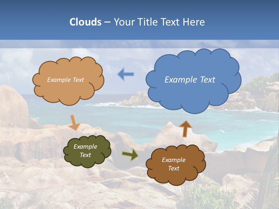 A Rocky Beach With Blue Water And White Clouds PowerPoint Template