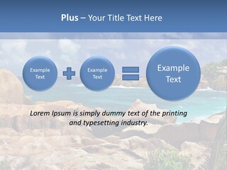 A Rocky Beach With Blue Water And White Clouds PowerPoint Template