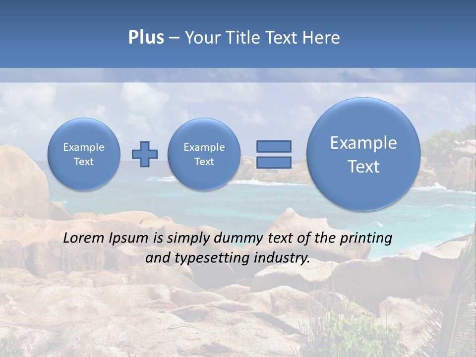 A Rocky Beach With Blue Water And White Clouds PowerPoint Template