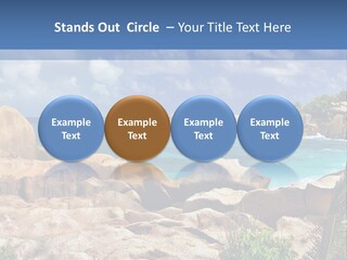 A Rocky Beach With Blue Water And White Clouds PowerPoint Template