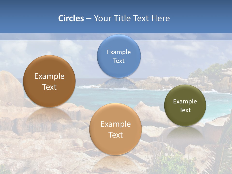 A Rocky Beach With Blue Water And White Clouds PowerPoint Template