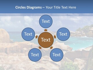 A Rocky Beach With Blue Water And White Clouds PowerPoint Template