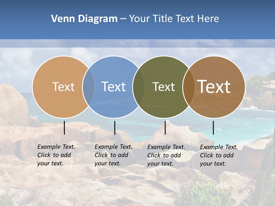 A Rocky Beach With Blue Water And White Clouds PowerPoint Template