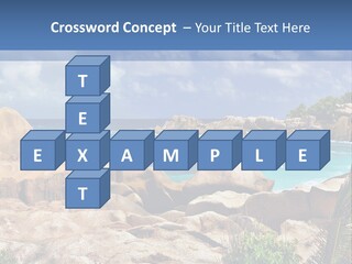 A Rocky Beach With Blue Water And White Clouds PowerPoint Template