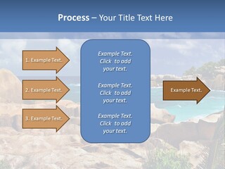 A Rocky Beach With Blue Water And White Clouds PowerPoint Template