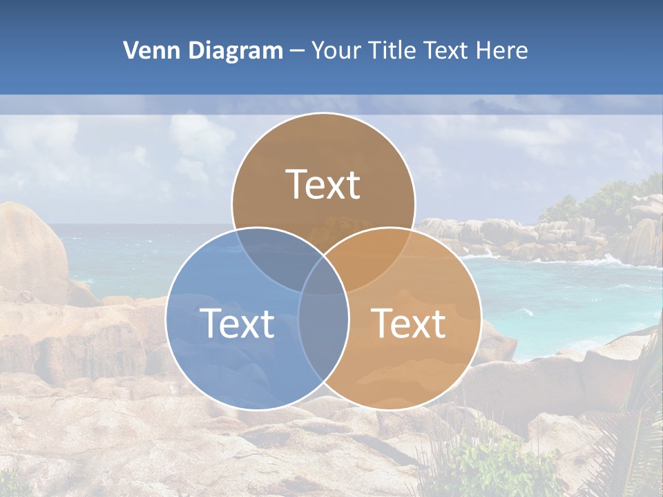 A Rocky Beach With Blue Water And White Clouds PowerPoint Template