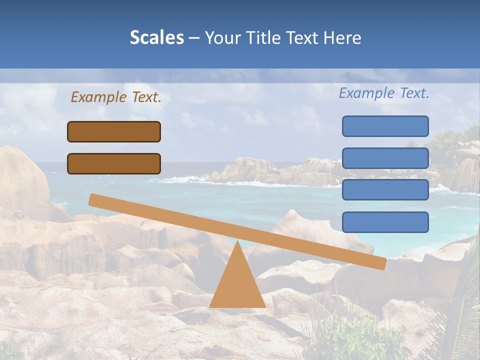 A Rocky Beach With Blue Water And White Clouds PowerPoint Template