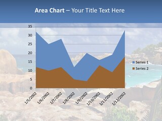 A Rocky Beach With Blue Water And White Clouds PowerPoint Template