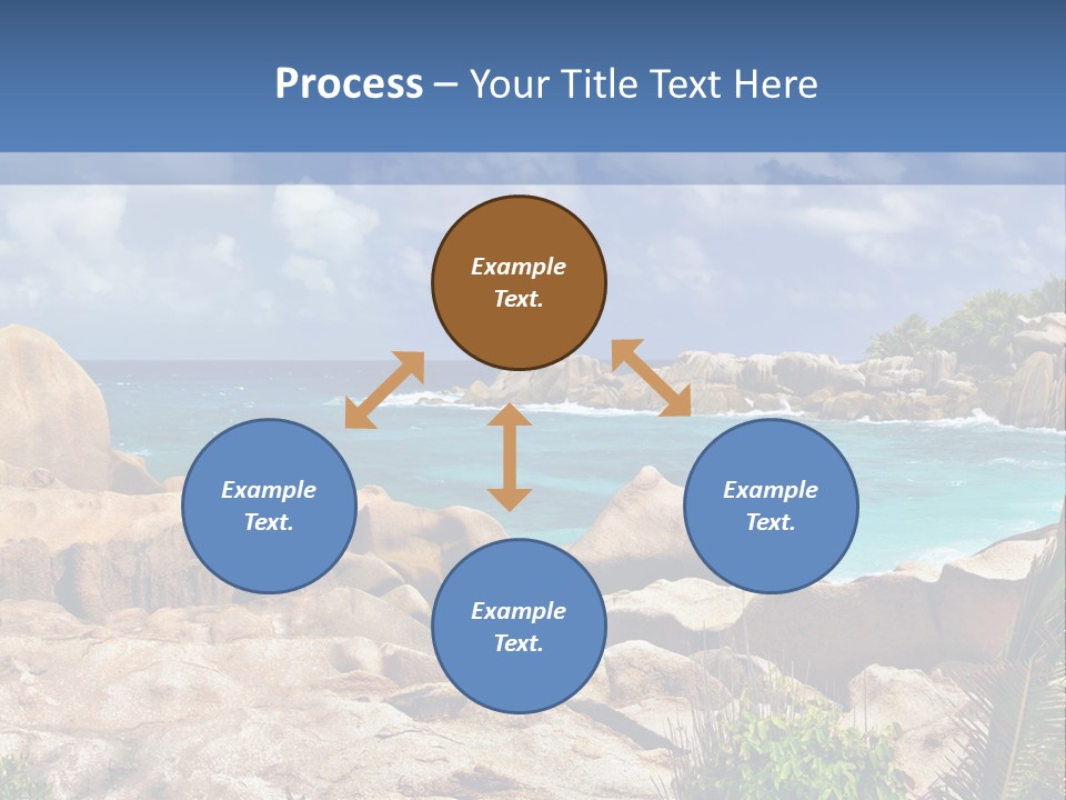 A Rocky Beach With Blue Water And White Clouds PowerPoint Template