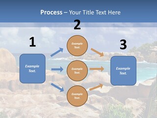 A Rocky Beach With Blue Water And White Clouds PowerPoint Template