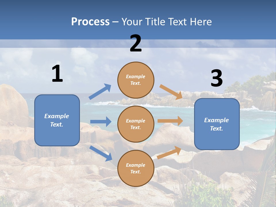A Rocky Beach With Blue Water And White Clouds PowerPoint Template