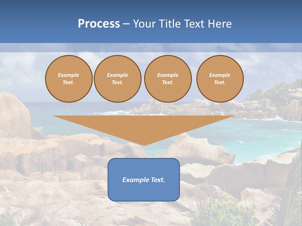 A Rocky Beach With Blue Water And White Clouds PowerPoint Template