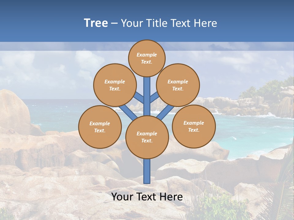 A Rocky Beach With Blue Water And White Clouds PowerPoint Template