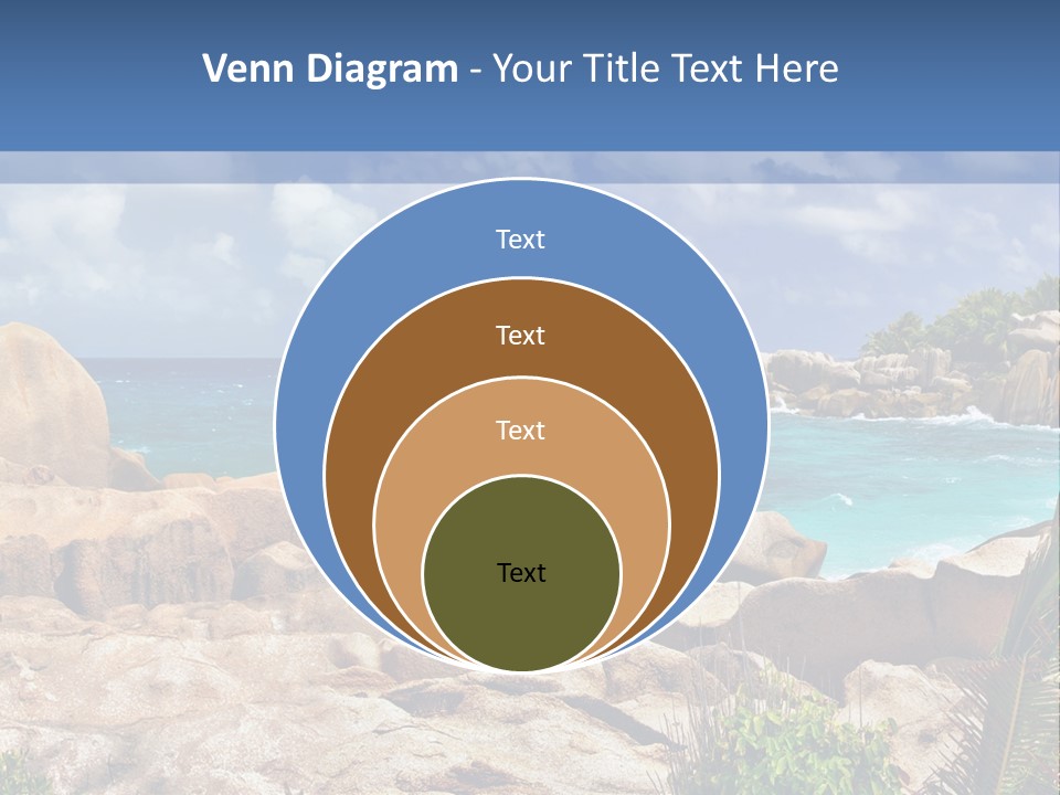 A Rocky Beach With Blue Water And White Clouds PowerPoint Template