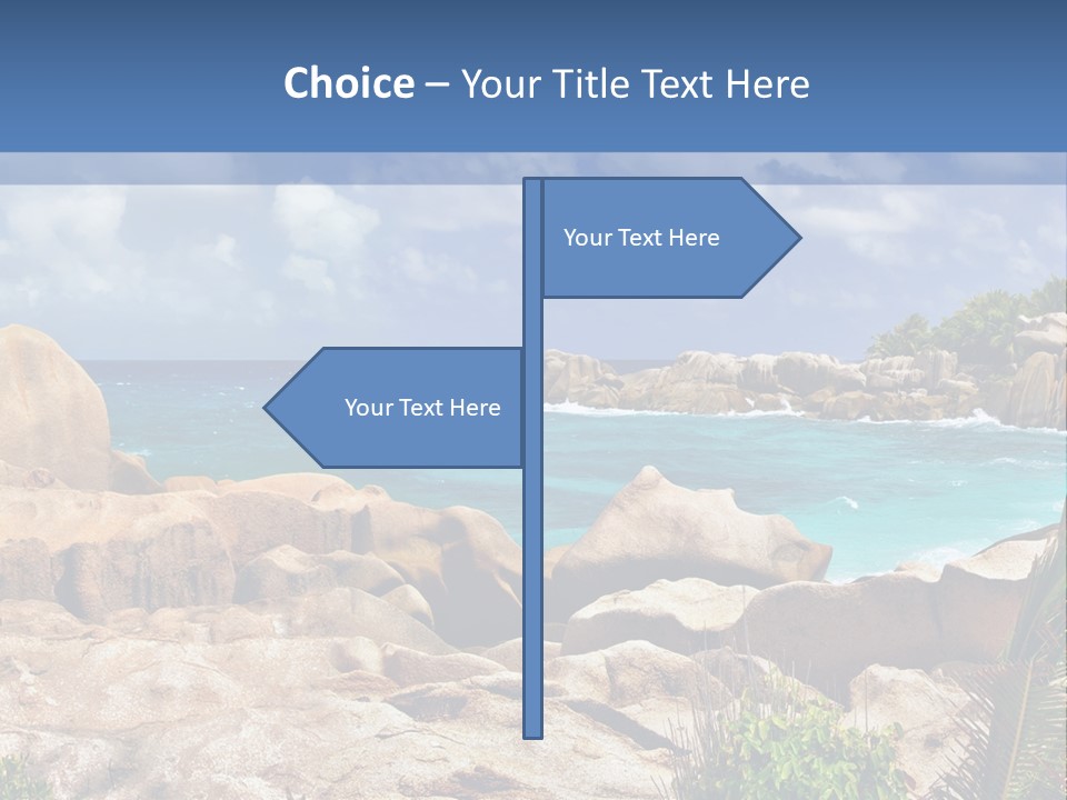 A Rocky Beach With Blue Water And White Clouds PowerPoint Template